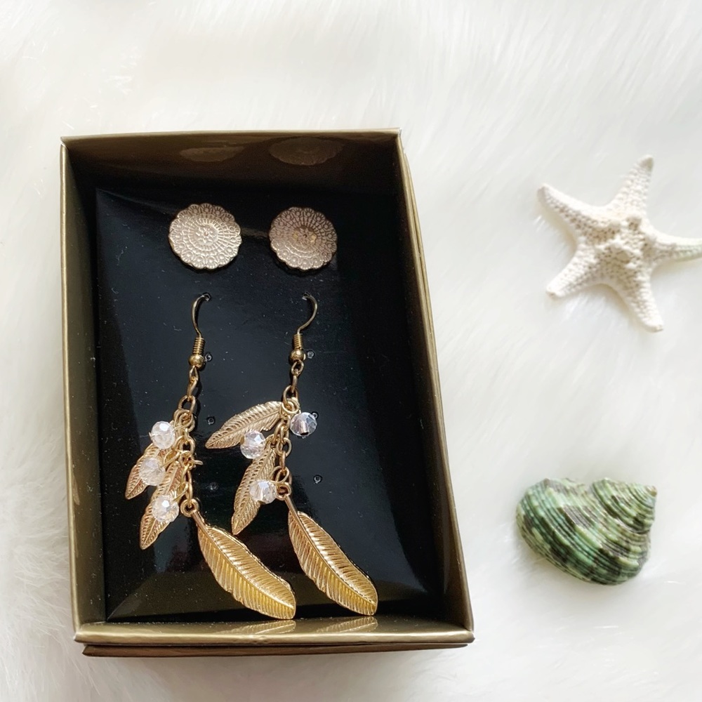 BOHO Feather Dreams Dangle Earrings Set